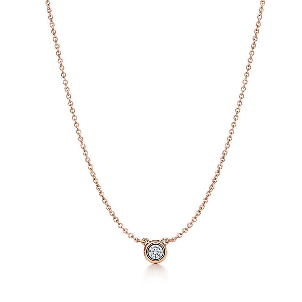 Tiffany & Co. Diamond & Rose Gold Pendant Necklace